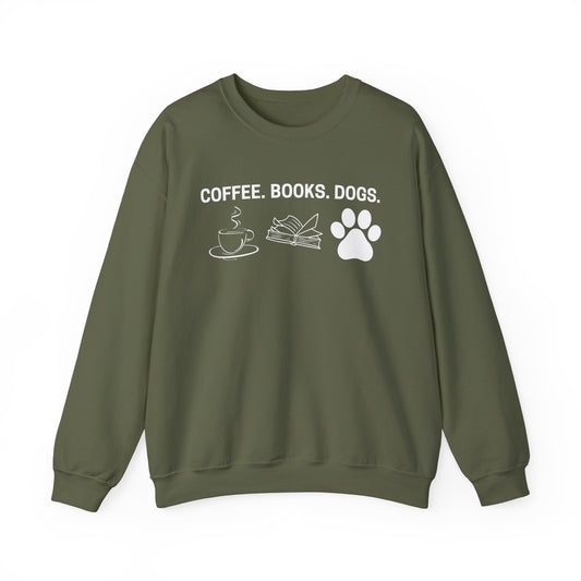 Coffee Books Dogs Sweatshirt