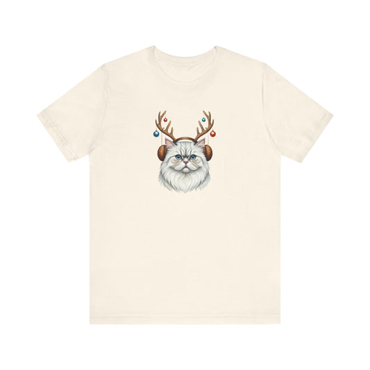 White Cat Antler Ears T-Shirt