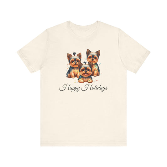 Yorkie Happy Holidays T-Shirt