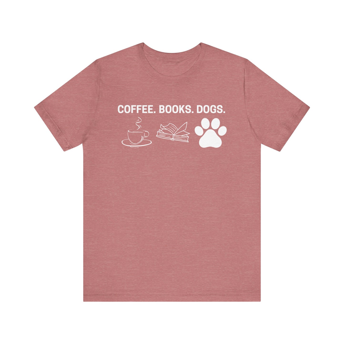 Coffee Books Dogs T-Shirt