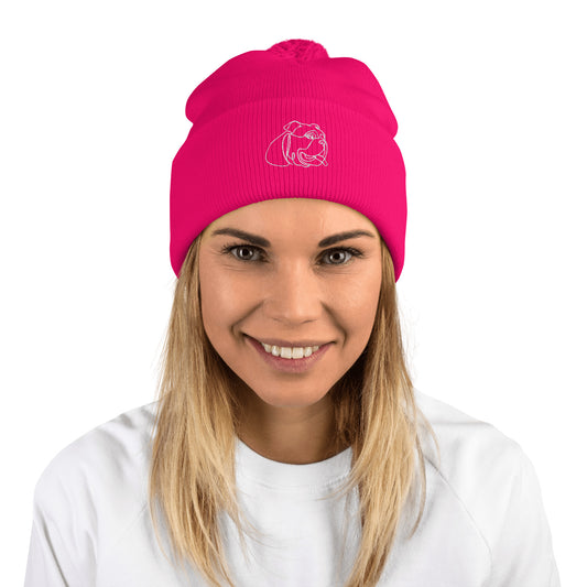 Bulldog Pom-Pom Beanie